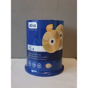 Ativa CD-R Recordable CD Media Spindle 80Minute 700MB Gold Discs Pack Of 100 New